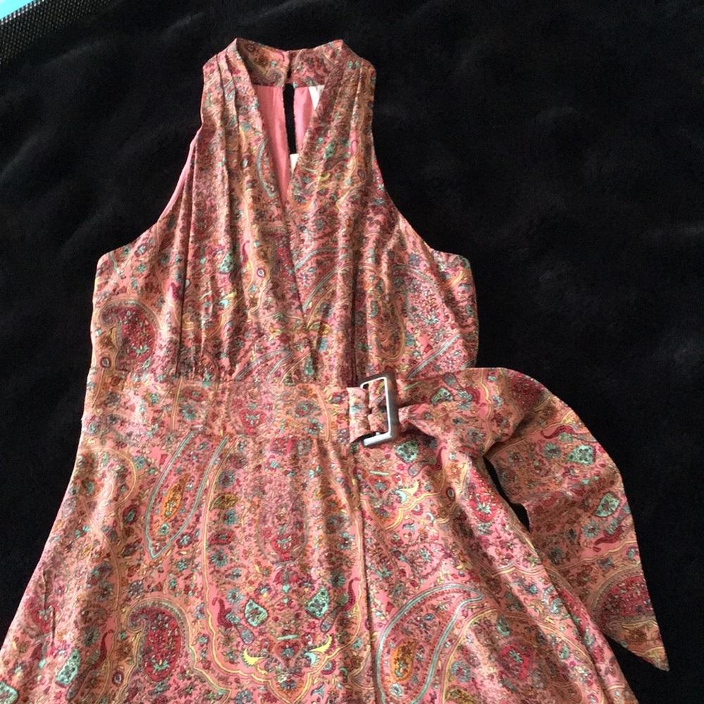 Elegant Paisley Pink Dress